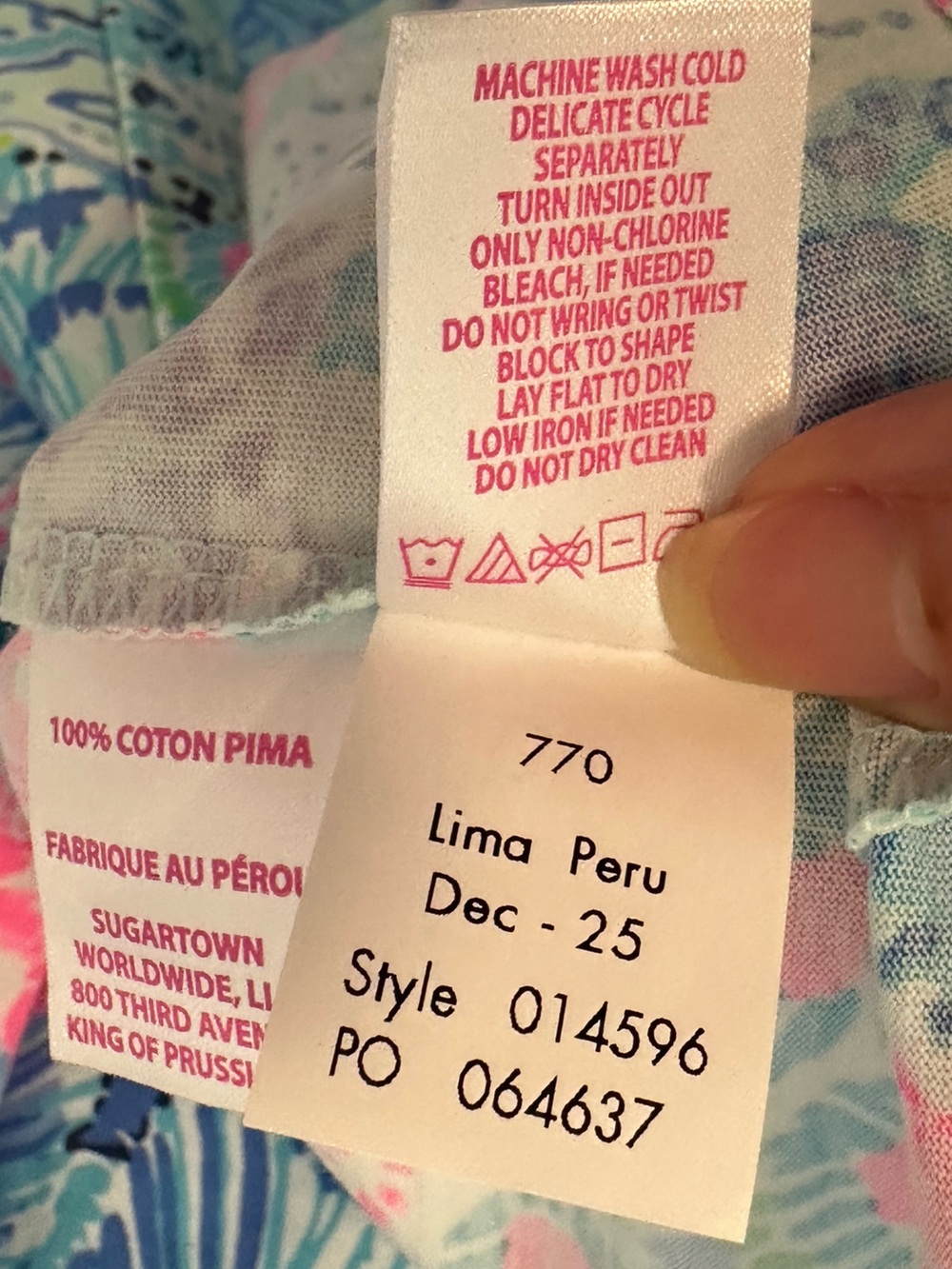 Lilly Pulitzer Jannie Cotton V-Neck Dress – Lima Peru Print NWT Size XS - Picture 5 of 7